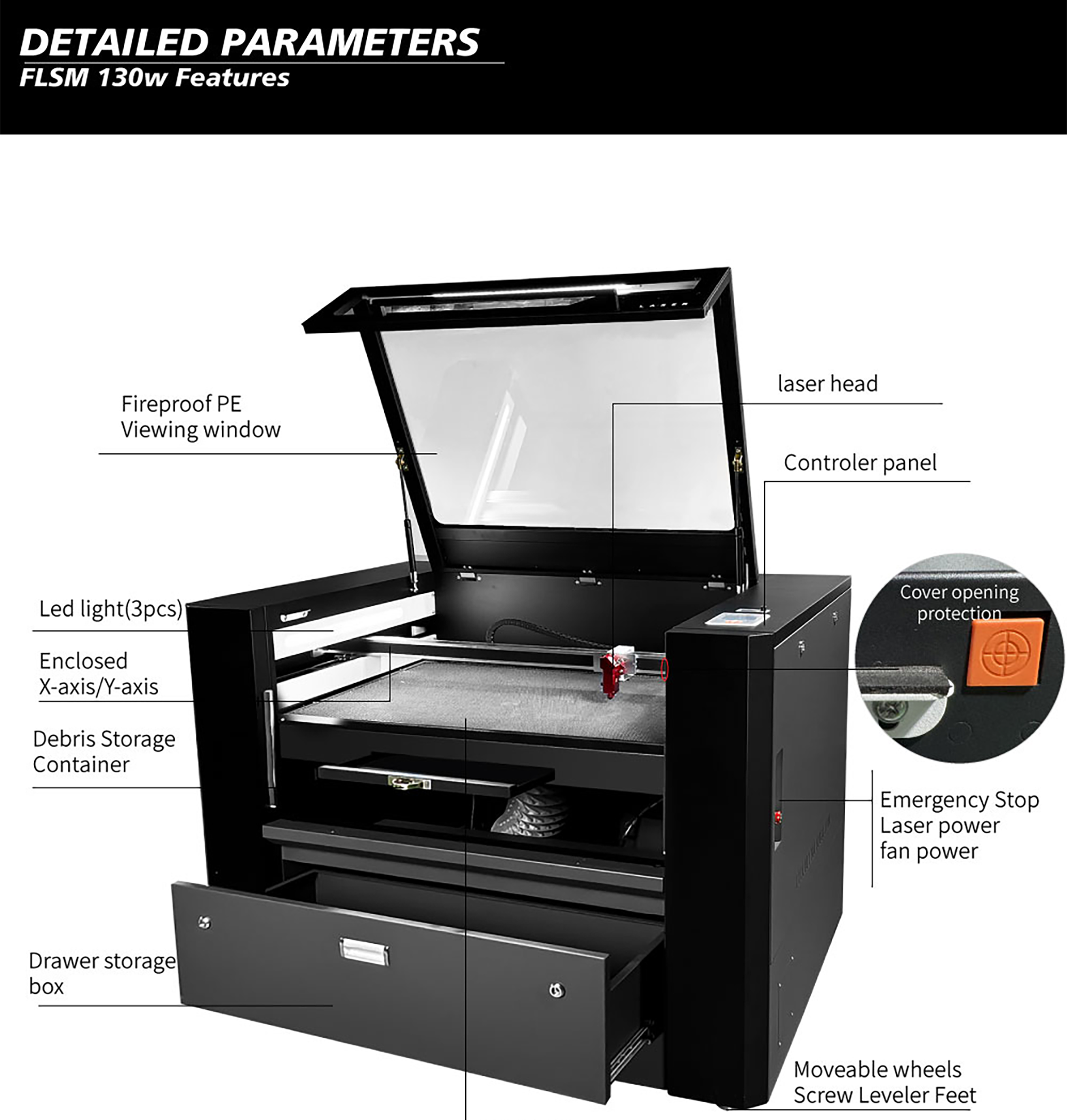 100W CO₂ laser Cutting Machine